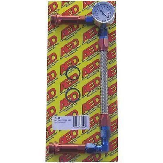 AED AED6096 Braided S/Steel Fuel Line Kit w/Gauge Holley 4150/4150HP -6 An Inlet