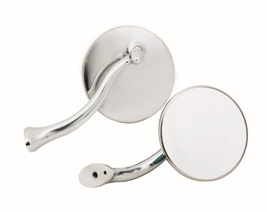 Mr Gasket MG-8218GMRG 4" Swan Neck Mirrors Polished Stainless Steel