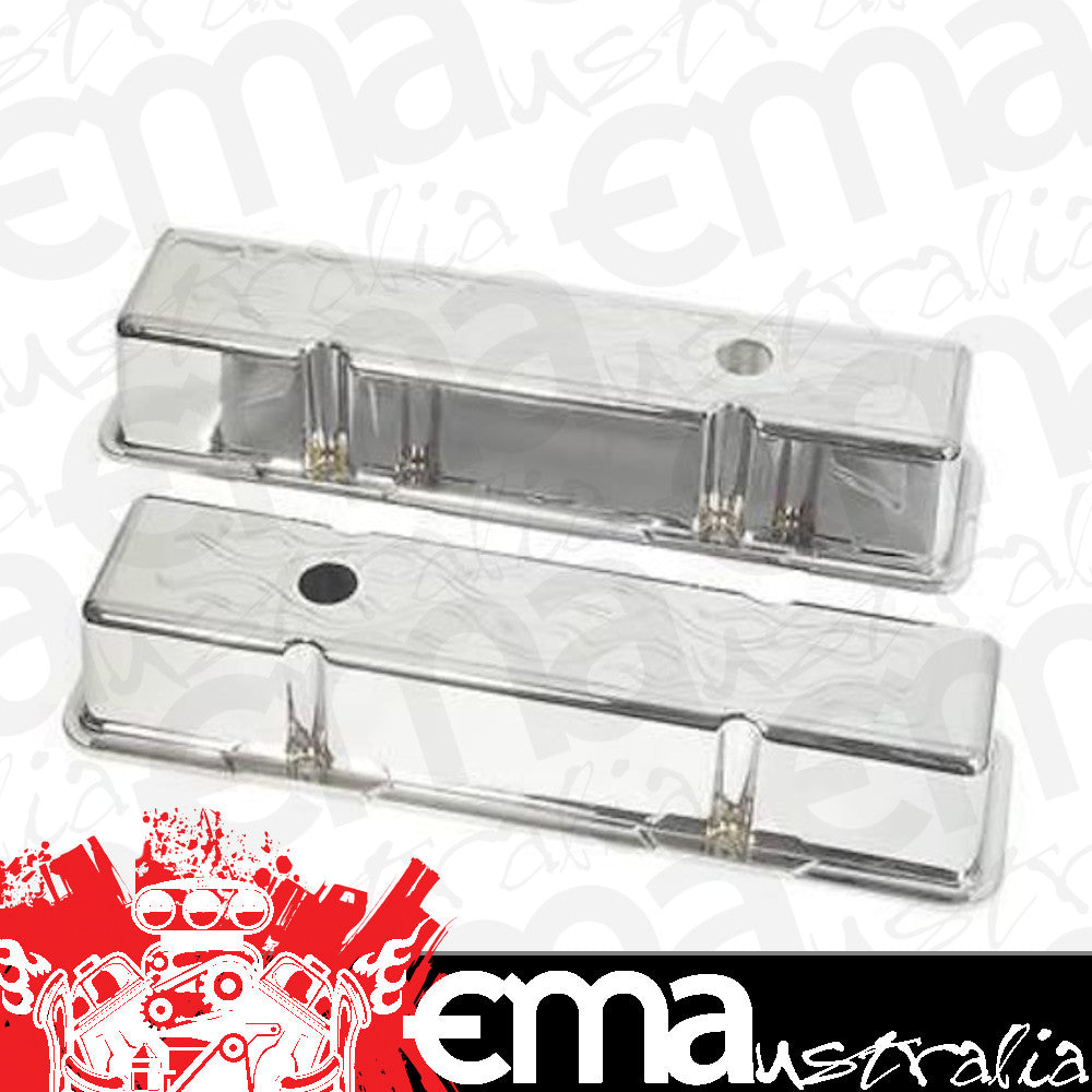 Mr Gasket MG6867G Polished Flamed Alloy Rocker Covers Chev Small Block Tall