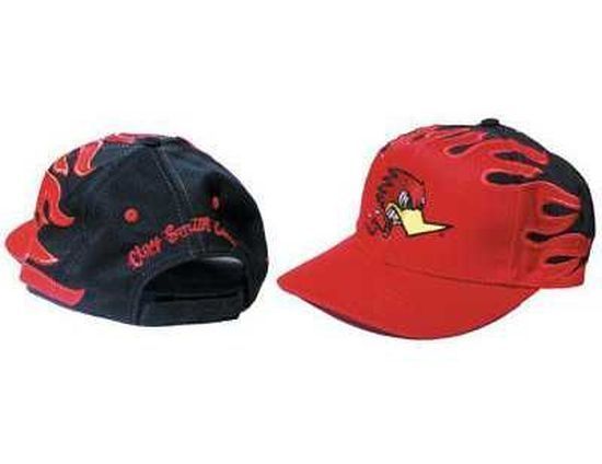 Mooneyes MNCSH13 Black & Red Flame Clay Smith Hat w/ Woodpecker Logo