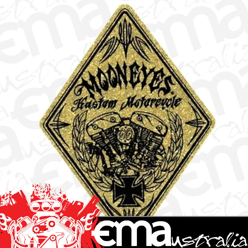 Mooneyes MNDM148 Kustom Motorcycle Sticker Metal Flake Design 3-3/4" W x 5" H