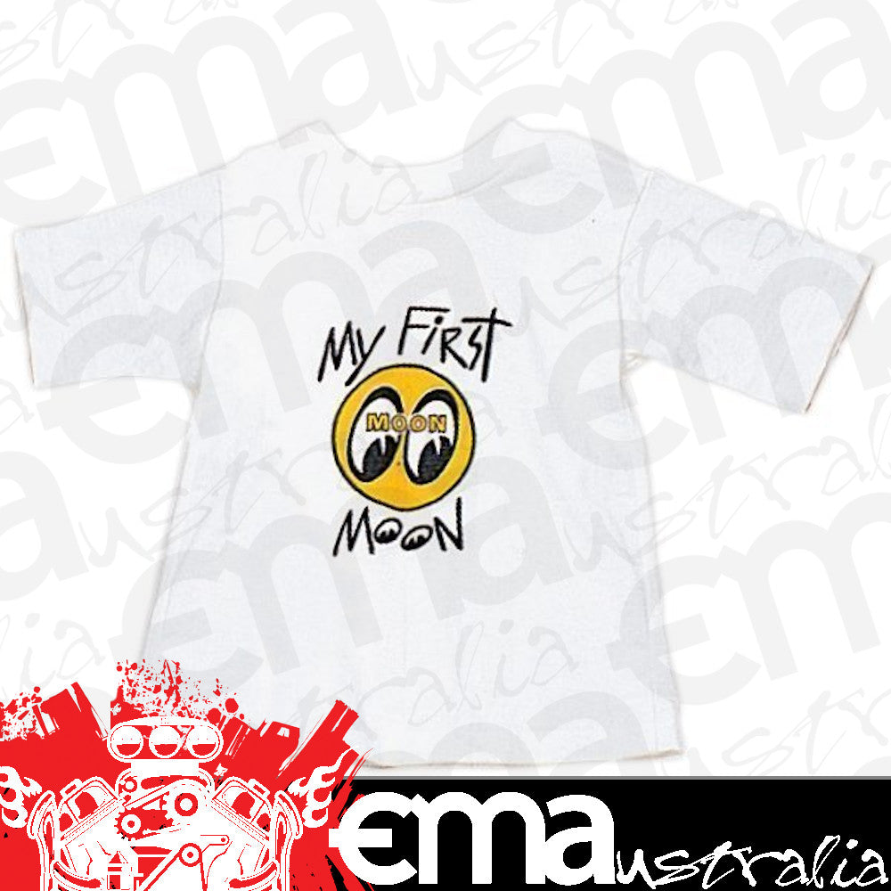 Mooneyes MNTMB150Wx White "My First Moon" T-Shirt 6 Months Old