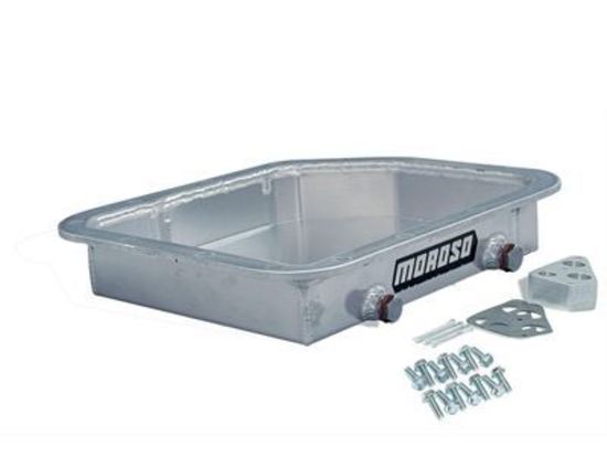 Moroso MO42090 Transmission Pan; Chrysler A-904 Trans; Use w/Fram Filter Pn[Ft1039]; 2.250 In. Depth; Incl. Magnetic Drain Plugs/Mounting Hardware/Fil