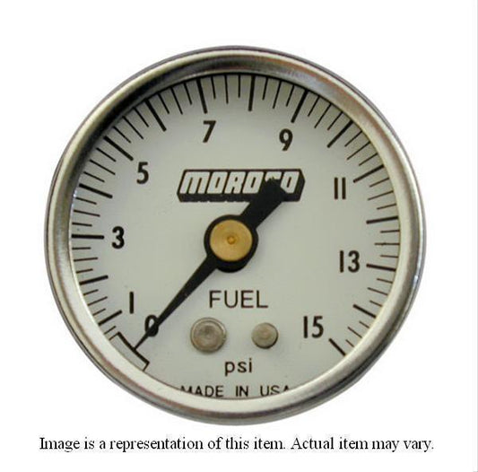 Moroso MO65372 1-1/2" Mech Fuel Pressure Gauge 0-60 PSI Chrome/White Mor65372