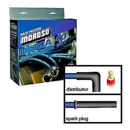 Moroso MO73615 Ultra 40 Race Spark Plug Wires 8.65Mm Chev BB Straight Boots Mor73615