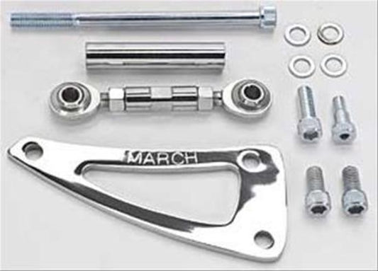 March Performance Products MPP80120 March Performance Chrome Alternator Bracket Kit SB Chevy w/ Long Water Pump