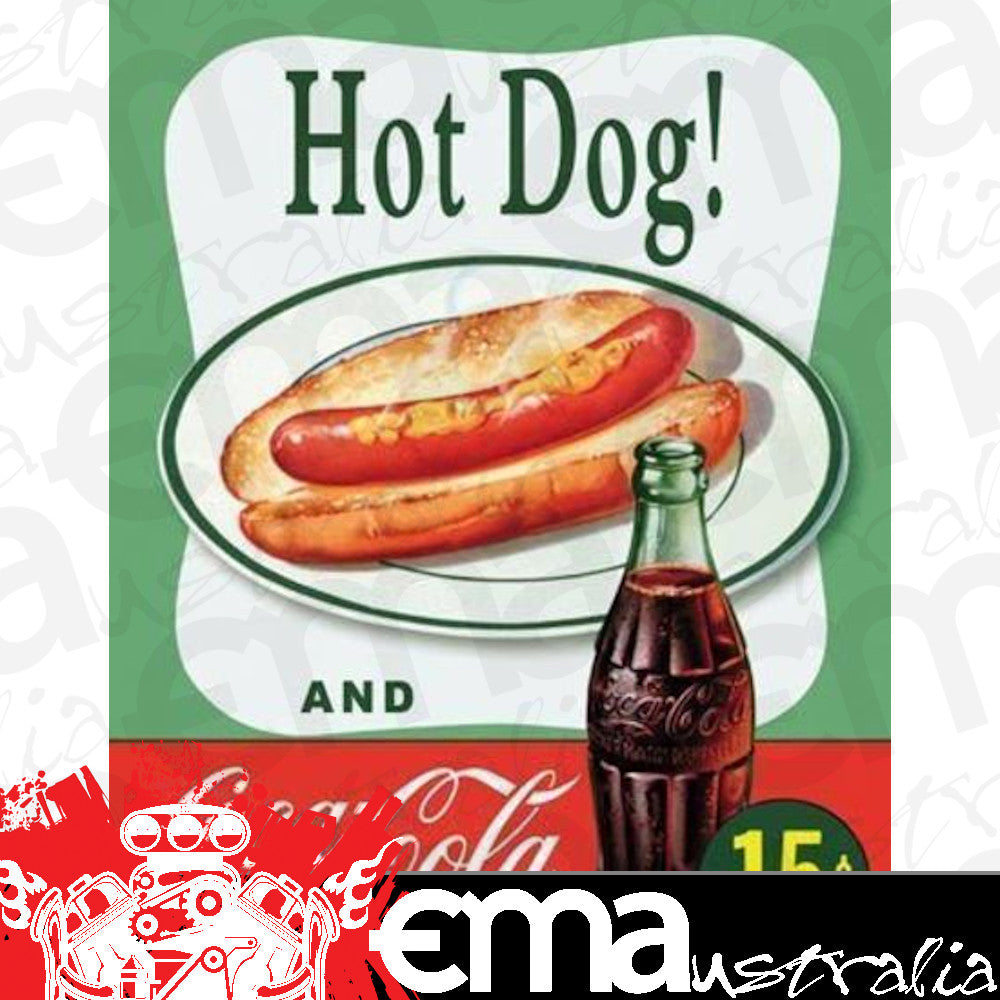 Metal Sign MSI-1048 Coca Cola / Coke & Hot Dog