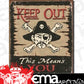 Metal Sign MSI-1289 Pirate Keep Out Matey 16" x 12.5"