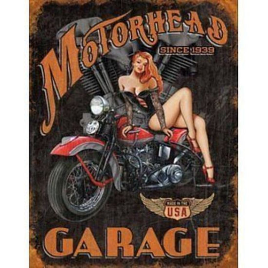 Metal Sign MSI-1628 Motorhead Garage 16" x 12.5"
