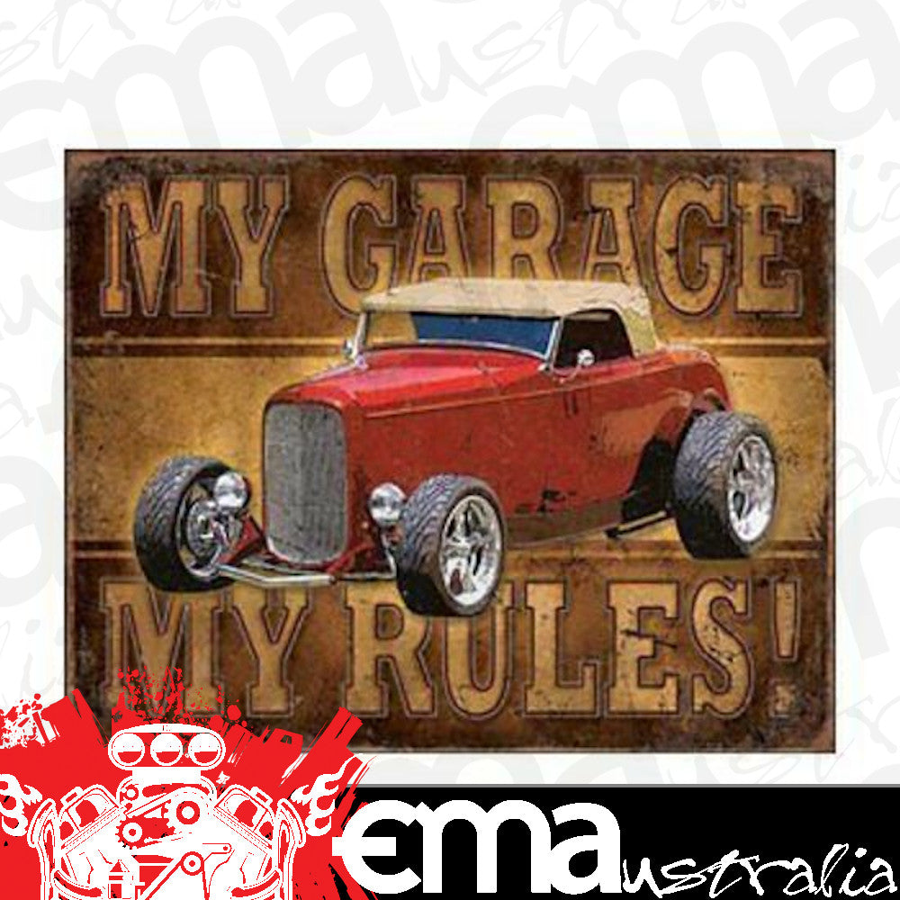 Metal Sign MSI-1761 My Garage Rules 16" x 12.5"