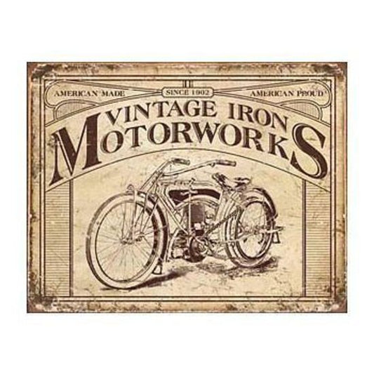 Metal Sign MSI-1842 Vintage Motor Works Height 12.5" Width 16"