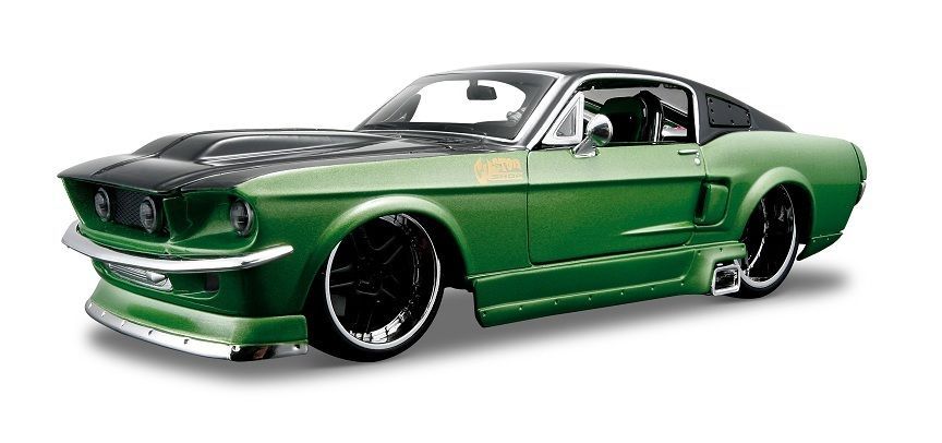 Maisto MSO-39094 1967 Ford Mustang Gt Diecast Model Custom Shop Kit Green 1:24 Scale