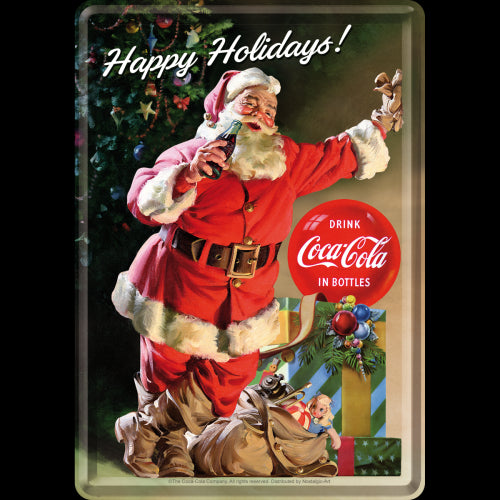 Nostalgic-Art 5110267 Metal Card Coca-Cola - Happy Holidays - Santa