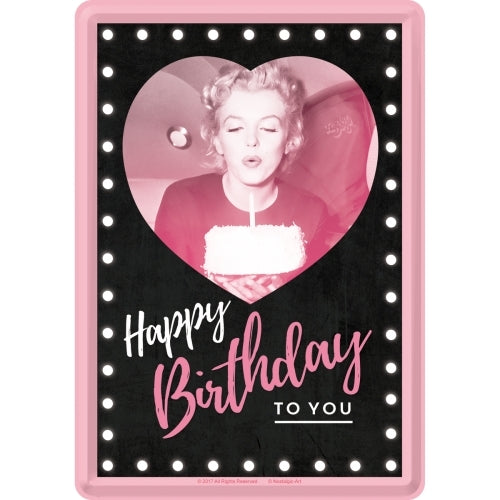 Nostalgic-Art 5110314 Metal Card Marilyn - Happy Birthday