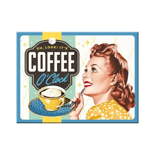 Nostalgic-Art 5114344 Magnet Coffee O'Clock