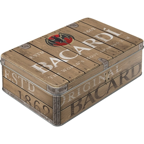 Nostalgic-Art 5130755 Flat Tin Bacardi Wood Barrel