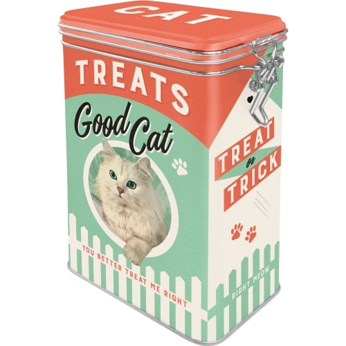Nostalgic-Art 5131107 Clip Top Tin Cat Treats