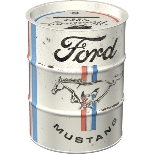 Nostalgic-Art 5131510 Money Box Oil Barrel Ford Mustang