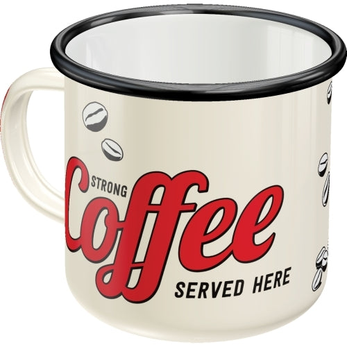 Nostalgic-Art 5143203 Enamel Mug Strong Coffee Served Here