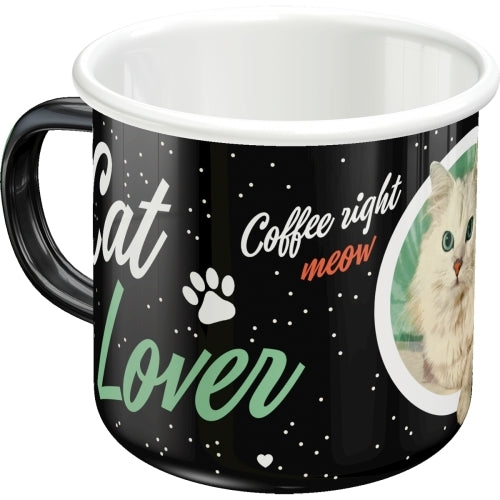Nostalgic-Art 5143219 Enamel Mug Cat Lover Black