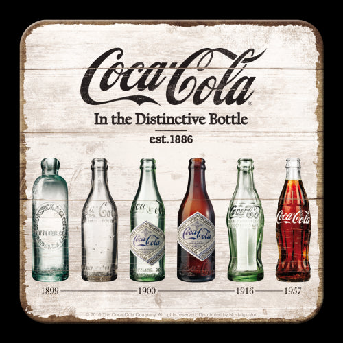 Nostalgic-Art 5146141 Coaster Coke - Bottle Timeline