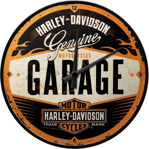 Nostalgic-Art 5151083 Wall Clock Harley-Davidson Garage
