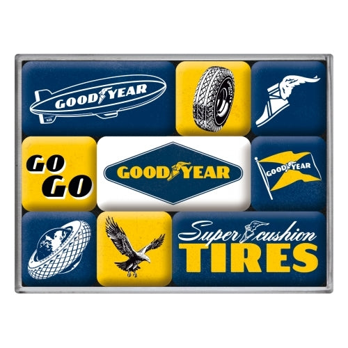 Nostalgic-Art 5183101 Magnet Set Goodyear Logos