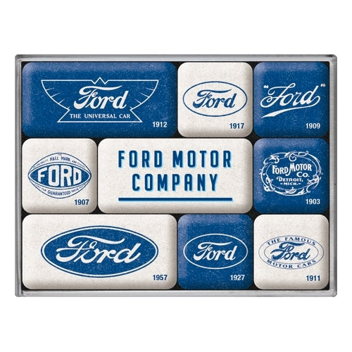 Nostalgic-Art 5183123 Magnet Set Ford Logo Evolution