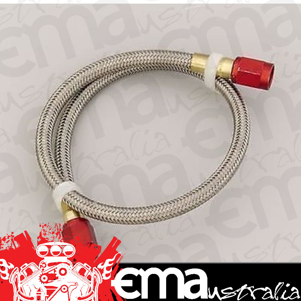 Nitrous Oxide (NOS) NOS15031 12" Long Stainless Steel Braided Hose -3AN Red