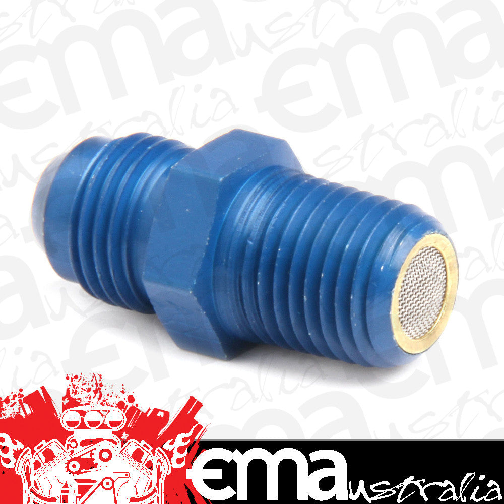 Nitrous Oxide (NOS) NOS15564 Big Shot In-Line Nitrous Fitting w/ Filter 1/4" NPT X -6AN Blue