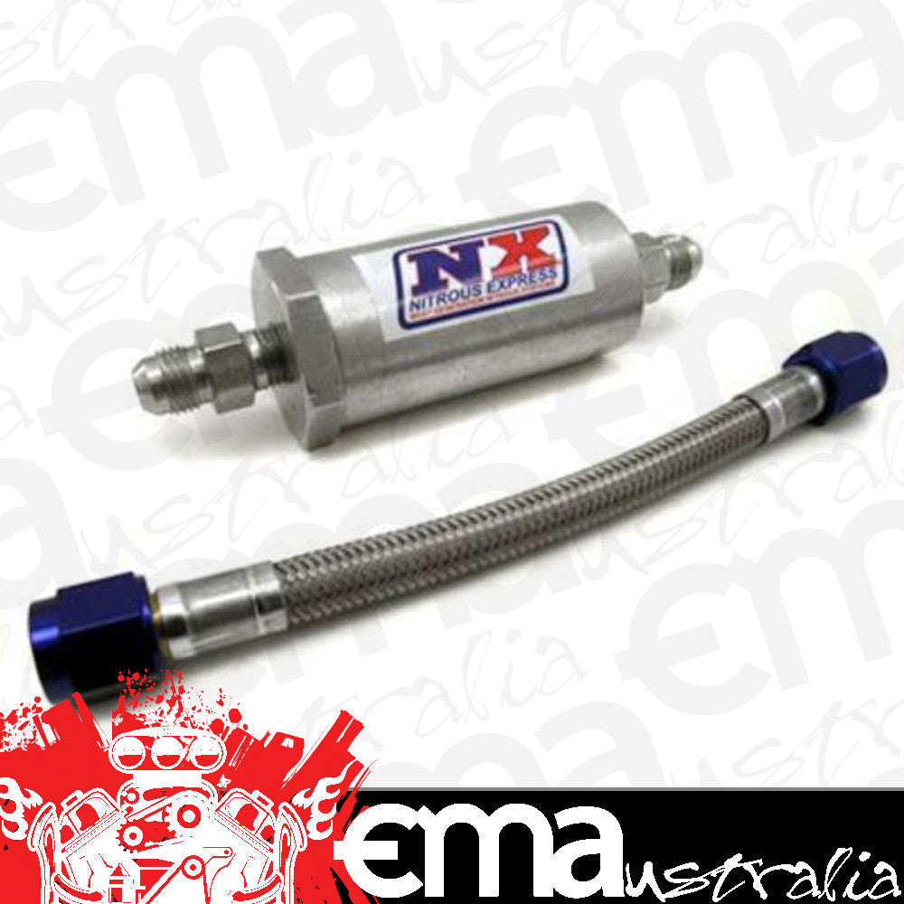 Nitrous Express NX15610 Nitrous Filter D-6 Pure-Flo N20 Nitrous Filter -6 AN w/7" Stainless Hose