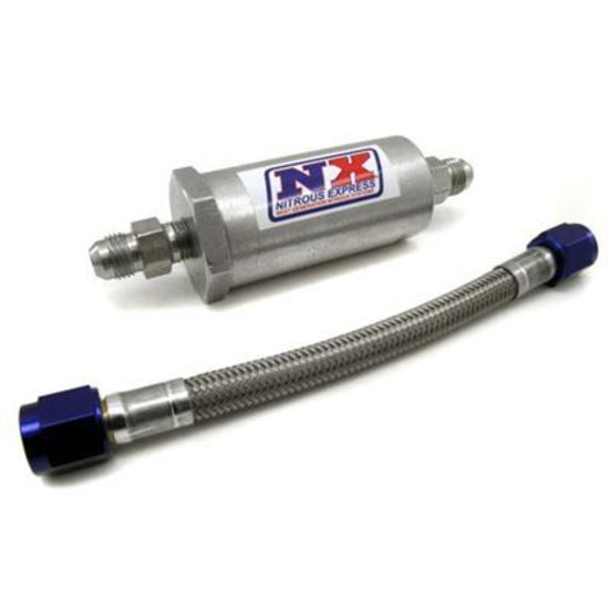 Nitrous Express NX15610 Nitrous Filter D-6 Pure-Flo N20 Nitrous Filter -6 AN w/7" Stainless Hose