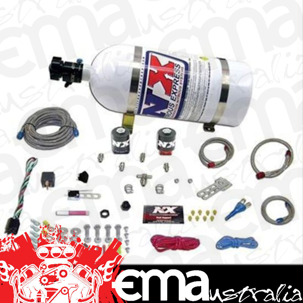 Nitrous Express NX20915E85-15 Nitrous System E85 Nitrous System E85 Ethanol Compatible 1000 HP Incl. Nozzle/Lightning Solenoids/Stainles