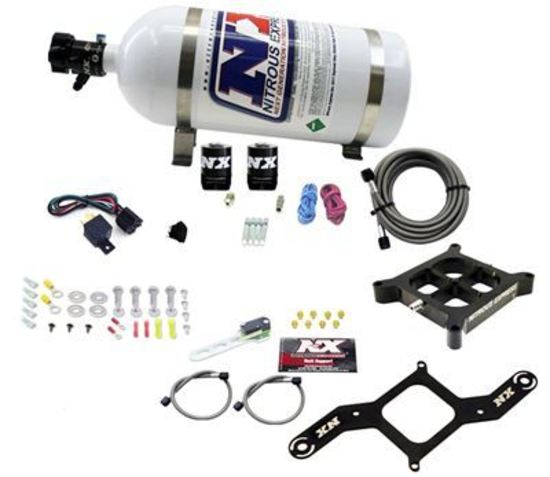 Nitrous Express NX63840-10 4150 Single Entry Crossbar Plate System Rnc (250-850HP) w/10lb Bottle