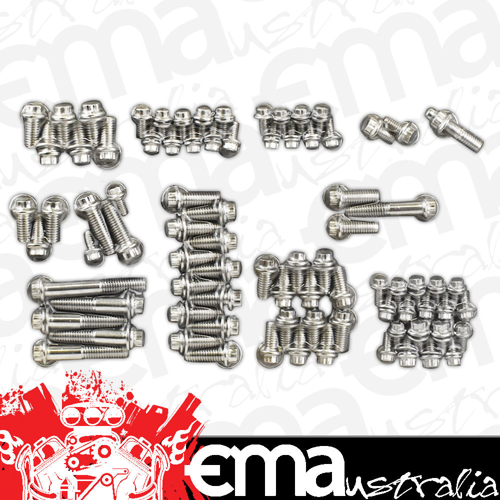 Proflow PFESSF530 Engine Bolts Stainless Steel 12 point Small Block For Chevrolet Kit