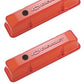 Proform PR141-120 'Chevrolet & Bowtie Emblem' Die-Cast Valve Covers Chevrolet S/B V8 1958-86 Raised Emblem Orange