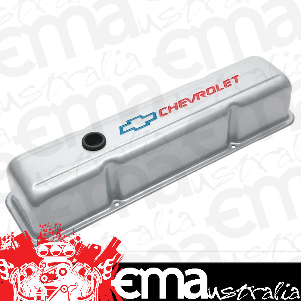 Proform PR141-361 Tall Steel Valve Covers Metallic Grey suit Chev SB 262-400 V8