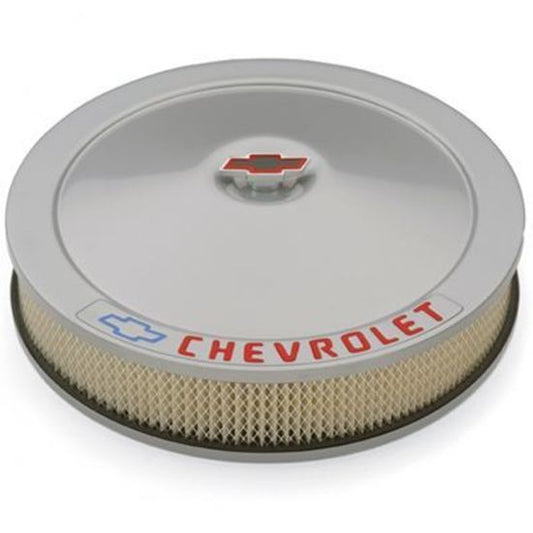 Proform PR141-362 Chevrolet & Bowtie Emblem' 14' Classic Metallic Gray Air Cleaner Kit w/ Bowtie Center Nut