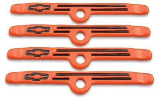 Proform PR141-782 Chevrolet Bowtie Emblem V/C Hold-Down Clamps Orange Chevrolet S/B V8 & V6/90 Thru 1986