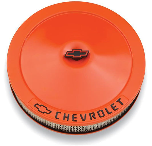 Proform PR141-785 14 x 3" Orange Air Cleaner Dropped Base Chevrolet Logo