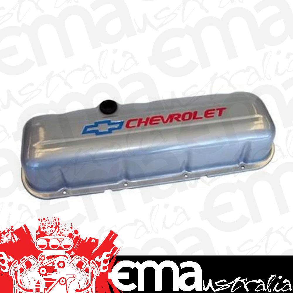 Proform PR141-815 Tall Grey Valve Covers w/ Logo Chev BB 396-454 V8