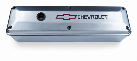 Proform PR141-910 Chev SB Tall Valve Covers 2 Piece Polished Alloy Chev Logo