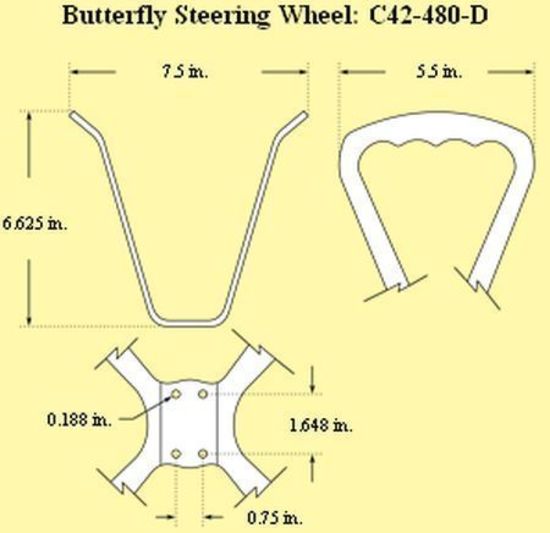 Pro Werks PWC42-480-D Pro-Werks Butterfly Steering Wheel Drilled Style w/O Grips