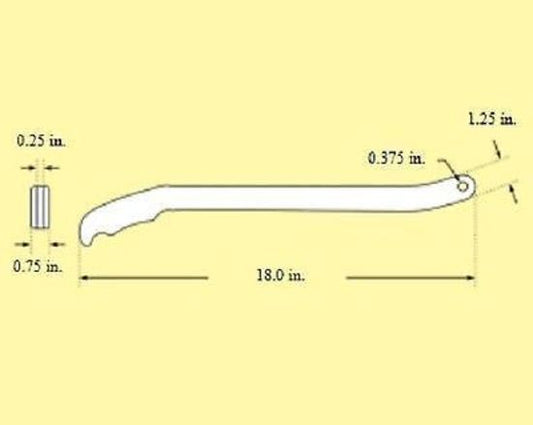 Pro Werks PWC42-514 18" Control / Brake Lever w/ Red Grip 1/4" Thick