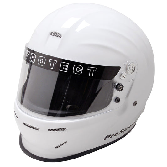 Pyrotect PY8065005 Prosport Full Face Duckbill Helmet x-Large White w/ Clear SHEIld. Snell Sa2015 Rated