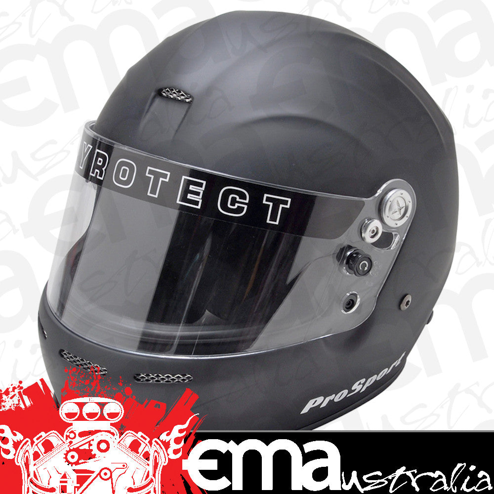 Pyrotect PY8086005 Prosport Full Face Duckbill Helmet 2x-Large Flat Black w/ Clear SHEIld. Snell Sa2015 Rated