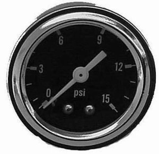 RPC RPC5715 Clearance - Racing Power Company 1-1/2" Fuel Rail Pressure Gauge 0-15PSI