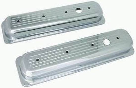 RPC RPCR6037C Ball Milled Alloy Centre Bolt Valve Covers Chev SB 1987-97 Chrome