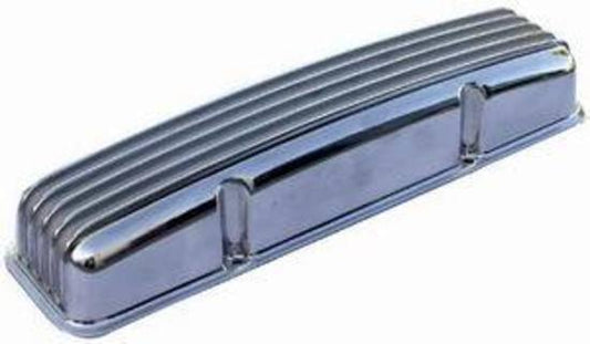 RPC RPCR6180 Tall Nostalgic Aluminium Polished Finned Valve Covers w/O Breather Hole fits 1958 - 86 SB Chev 283 - 400