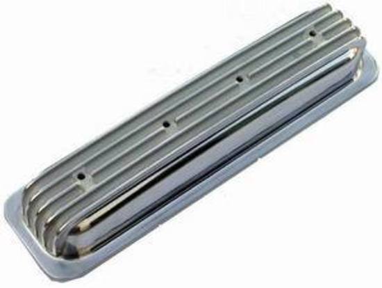 RPC RPCR6190 Chev SB 305 350 Tall Finned Aluminium Valve Covers Centerbolt No Breather Hole